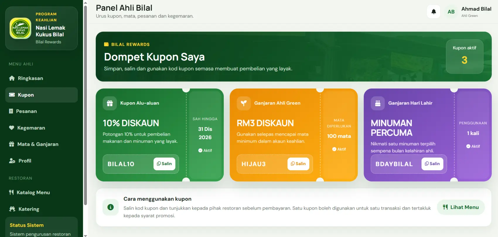 Sistem Keahlian Restoran
